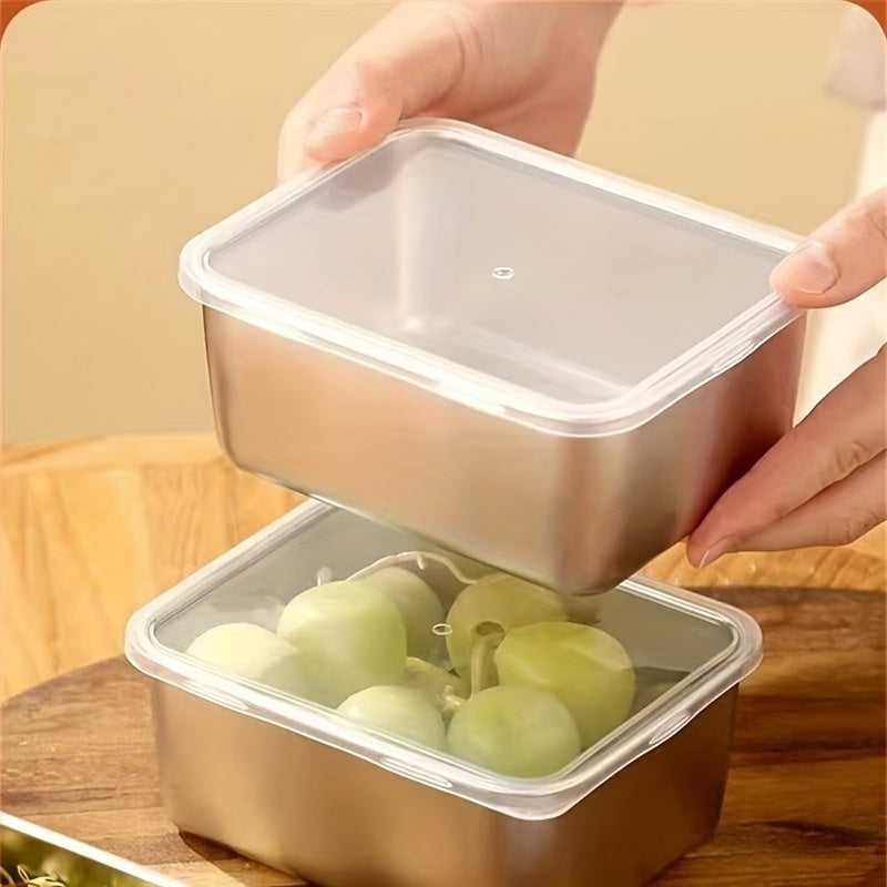 Stainless Steel Preservation Box With Lid - Creative Multifunctional Storage