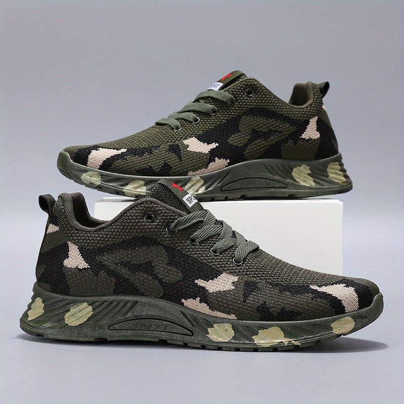 Men's Camouflage Knitted Lightweight Sneakers For Running