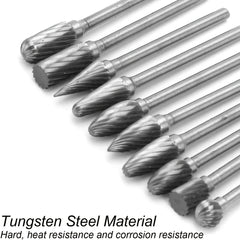 10PCs Tungsten Carbide Burr Set 1 8 Shank Diamond Files Rotary Tool