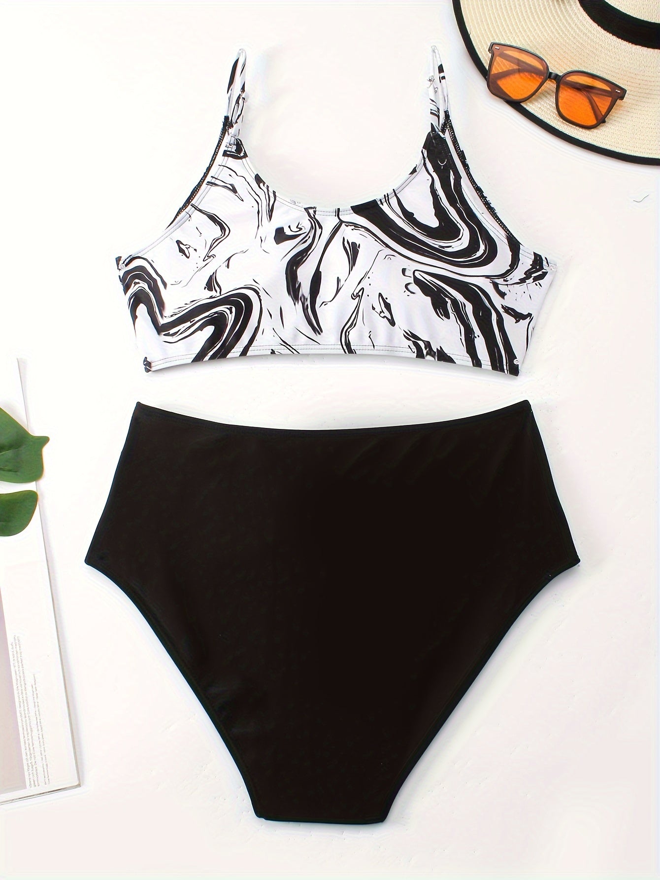Boho Bikini Set Lace Bra & Ruched Panty Swim