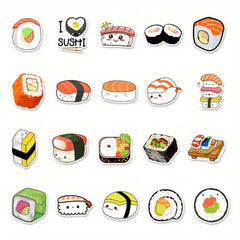 50pcs Sushi Graffiti Series Stickers Waterproof DIY Diary Sticker Pack