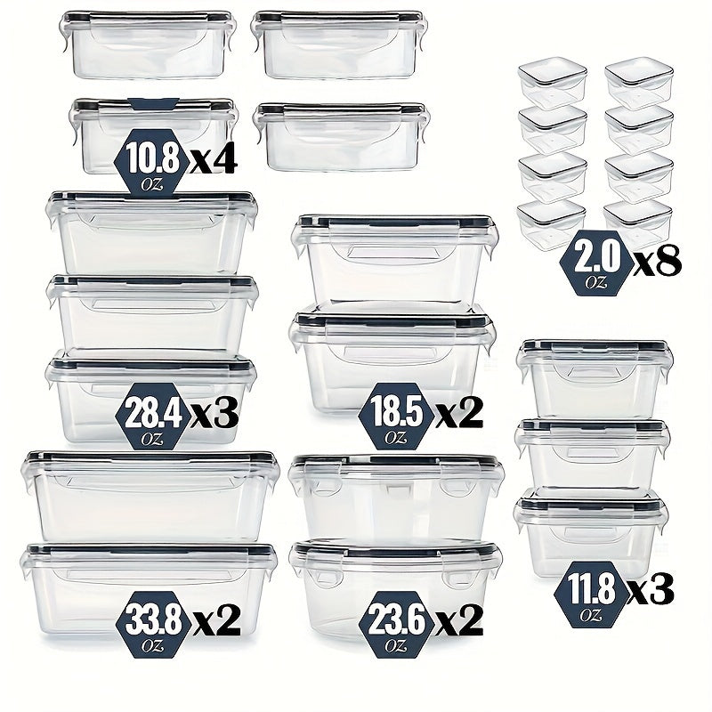 24pcs Refrigerator Sealed Freshkeeping Boxes Food Jar Storage Box