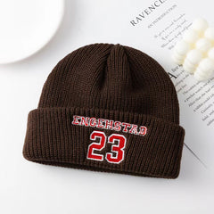 Winter Embroidered Beanie Hat Outdoor Warm Wool Woman Man Unisex