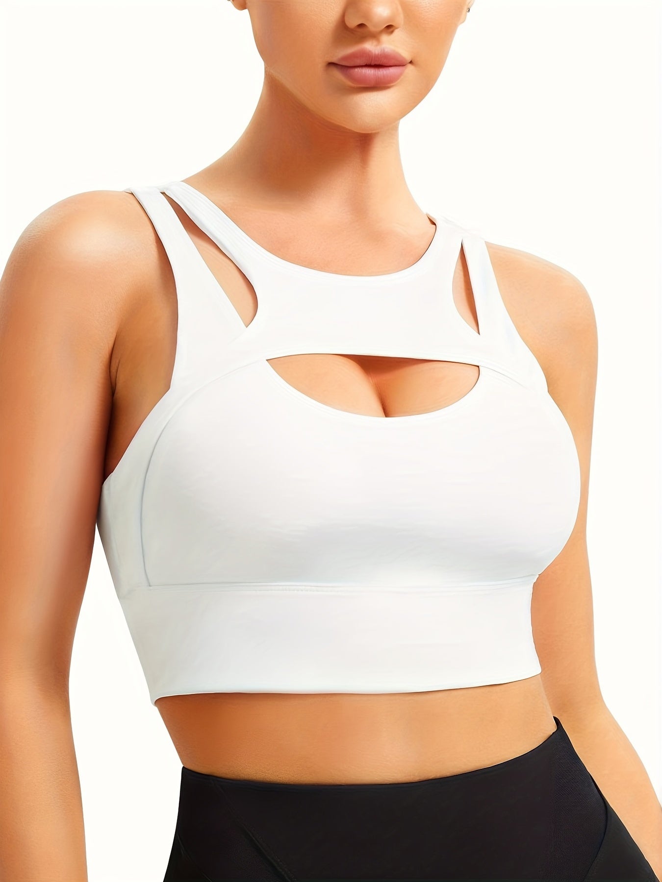 Women's Push Up Sports Bra Yoga Workout Crop Top Halter Cutout Tank