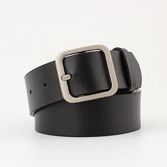 Women's PU Leather Square Pin Buckle Belt High Waist Strap