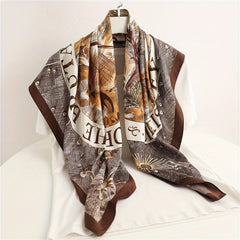 Boho Print Bandana Vintage Square Scarf Silk Shawl Classic Head Wraps For Women