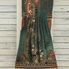 Floral Short Sleeve Plus Dress with Pockets