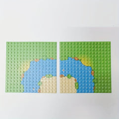 2pcs Set Small Grain Base Plates Forest Scene Building Blocks Home Decor Board