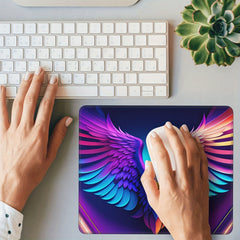 Square Sewn Edge Mouse Pad Eagle Wings Pattern Office Home Gaming Desktop Laptop
