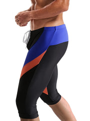 Men's Block Mid Stretch Swim Trunks Drawstring Swimwear