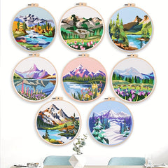 Landscape Embroidery DIY Material Bag Kit with Bandage