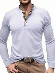 Men's Stretch Knit Long Sleeve Top for Fall Winter
