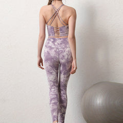 Tie Dye Quick Dry Yoga Leggings High Stretch Workout Pants Women's Activewear