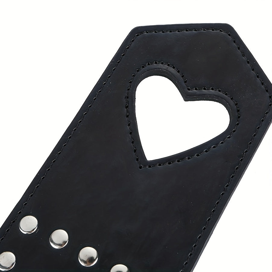 Riding Crop Heart Hole Leather Paddle Equestrian Crop