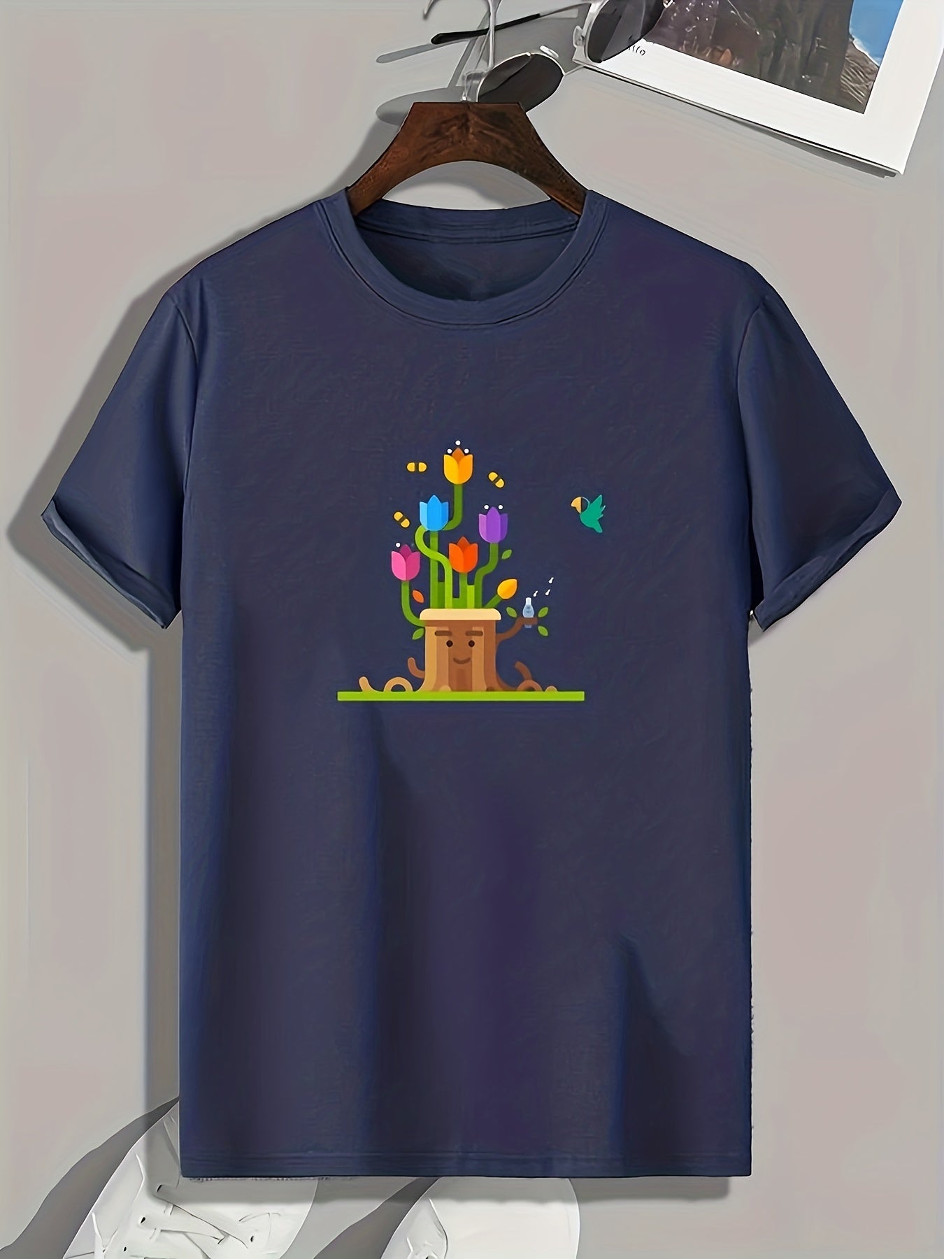 Flowers Print Men's Graphic Tshirt for Summer