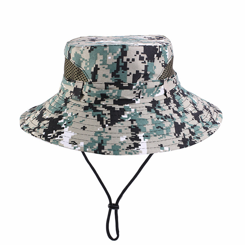Kids Camouflage Bucket Hat Mesh Sun Hat
