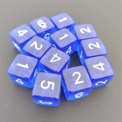 60pcs 16mm Transparent Digital Dice for Table Game and Collection