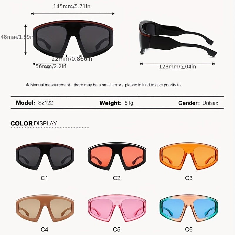 MegaRacer Retro Shield Oversized Sunglasses