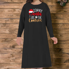 Christmas Loungewear Dress Women's Plus Christmas Hat & Slogan Print
