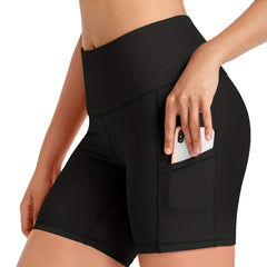 High Waist Yoga Shorts Pocket Slimming Workout Sports Activewear