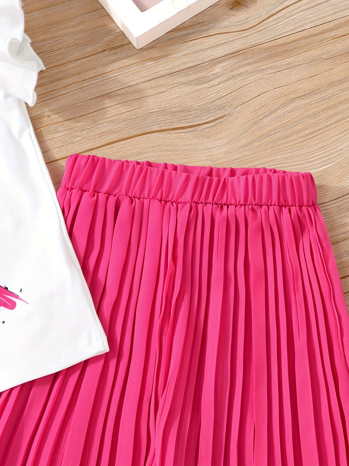 Anime Girl Ruffle Sleeve T-shirt & Pants Set for Summer