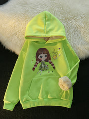 Girls Fleece Winter Hoodie Graphic Pullover Sweatshirt Top