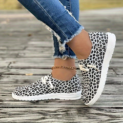 Leopard Slip On Shoes Women's Casual Lightweight Comfortable Walking Shoes