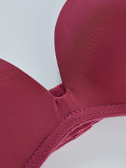 3pcs Solid T-Shirt Bras Comfy & Breathable Push-Up Bra Women's Lingerie