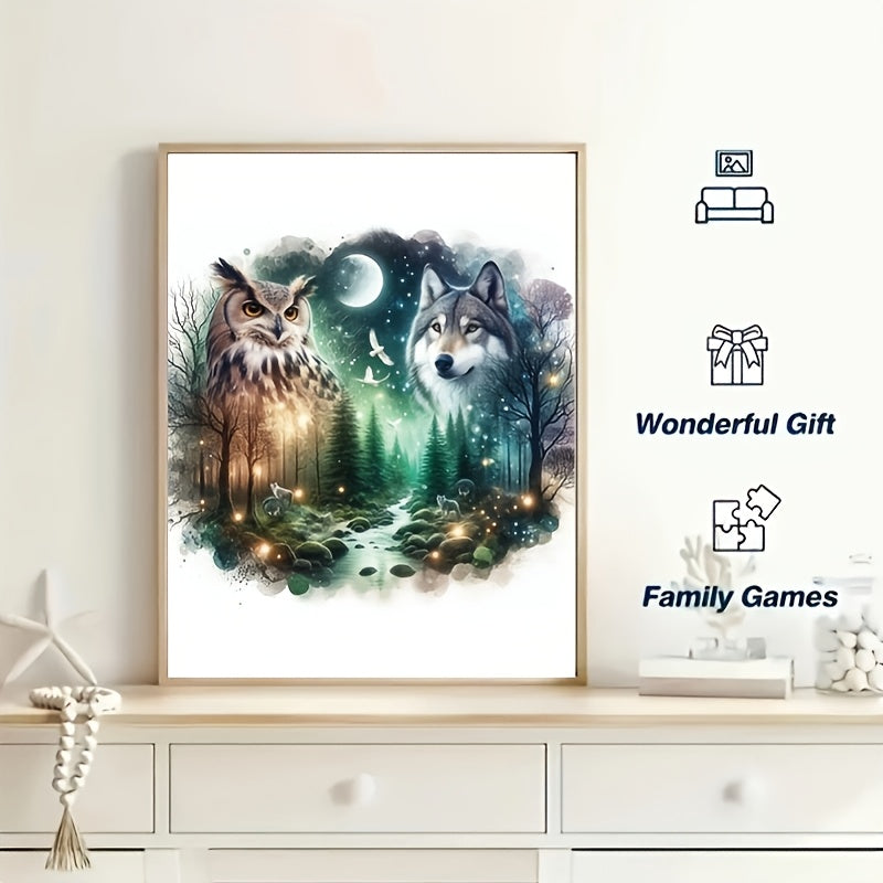 Wolf/Owl Ultra Challenging Wooden Puzzle - Unique Brain Teaser