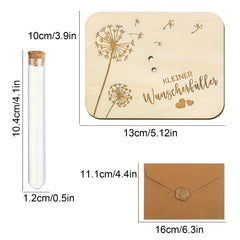 Wooden Dandelion Money Holder 16 x 11 Square Wishing Jar