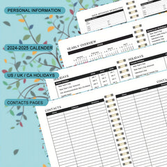 1pc Planner Weekly And Monthly Planner Yearly Spiral Bound Hardcover