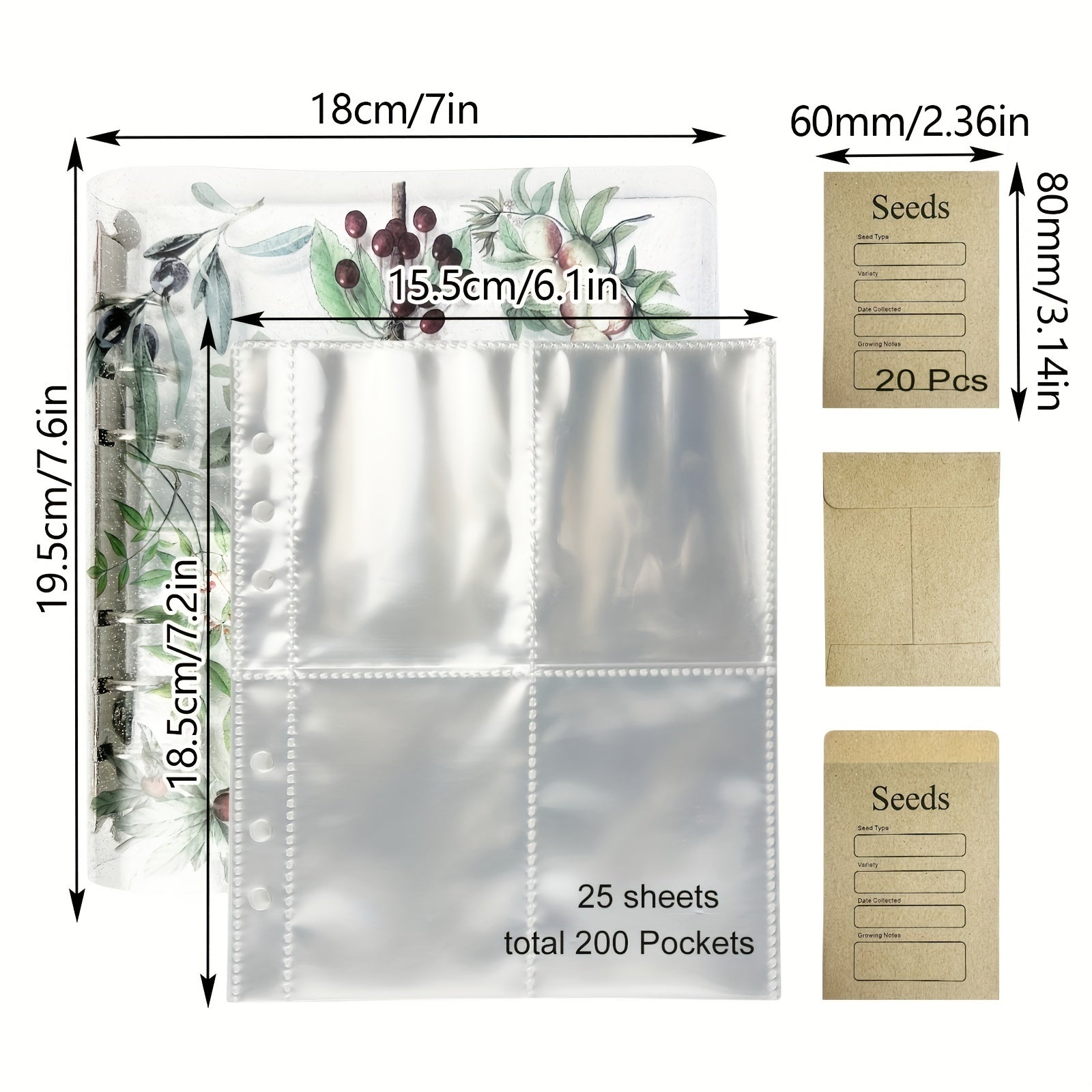 Seed Storage Organizers With 20 Resealable Seed Envelopes