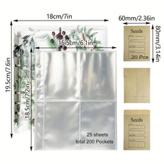 Seed Storage Organizers With 20 Resealable Seed Envelopes