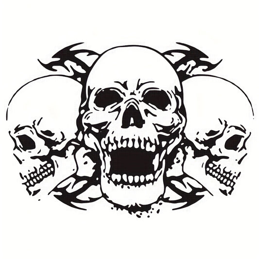 Three Skull Head Hood Car Stickers Door Body Halloween Vinyl Decals