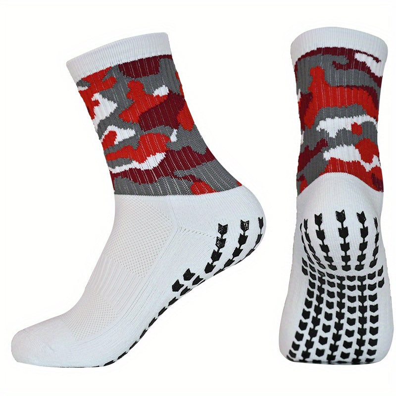 Non slip Mid Calf Socks For Football Soccer Crew Athletic Socks
