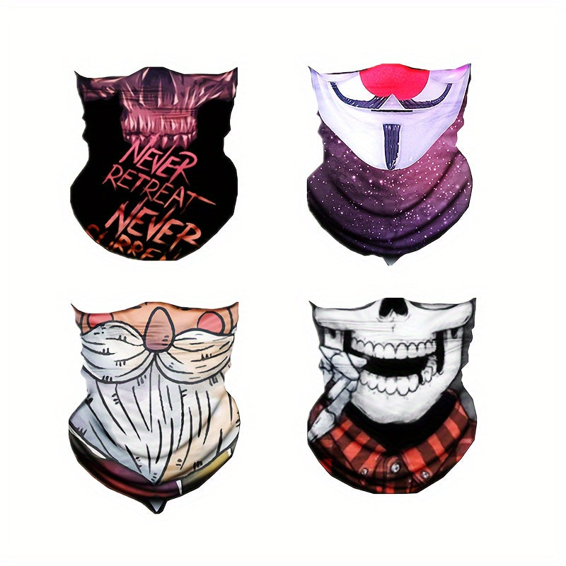 4pcs Camo Face Cover Multifunctional Breathable Scarf Sports Cycling Motocycle