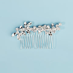 Rhinestone Bride Wedding Hair Comb Silver Bridal Hair Piece Crystal