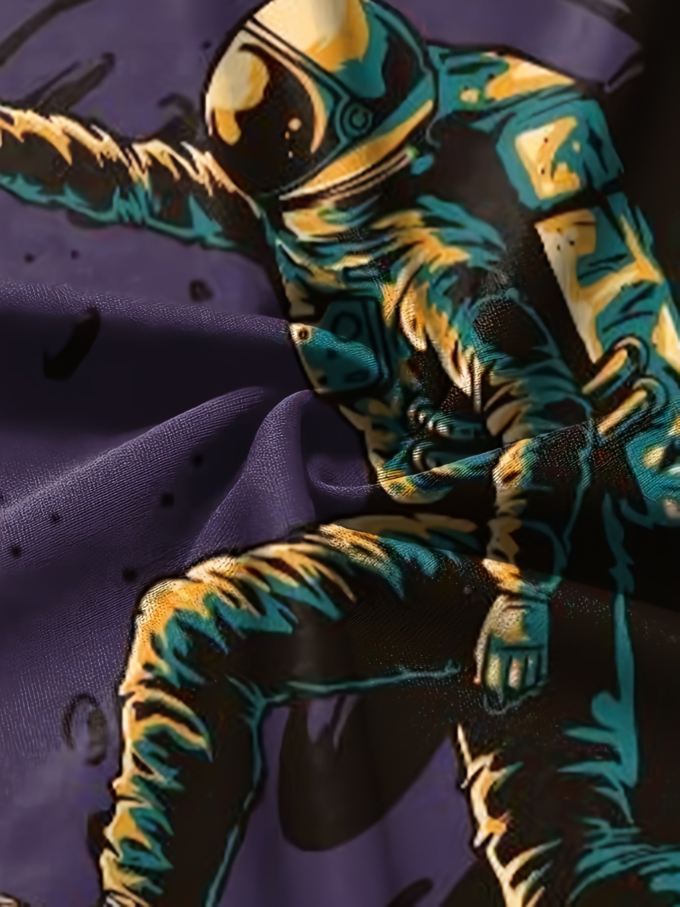 Astronaut Skateboard Print Boy's T-Shirt