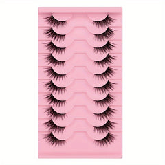 10 Pairs Fox Eye Style Natural False Eyelashes