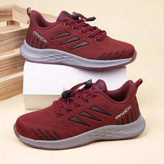Women's Breathable Flying Woven Sneakers Casual Lace Up Outdoor Shoes