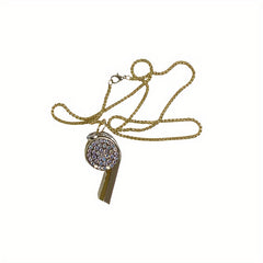 Self Defense Whistle Keychain With Rhinestone Inlaid