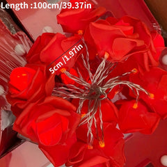Pink Rose Light String LED Christmas Wedding Decoration