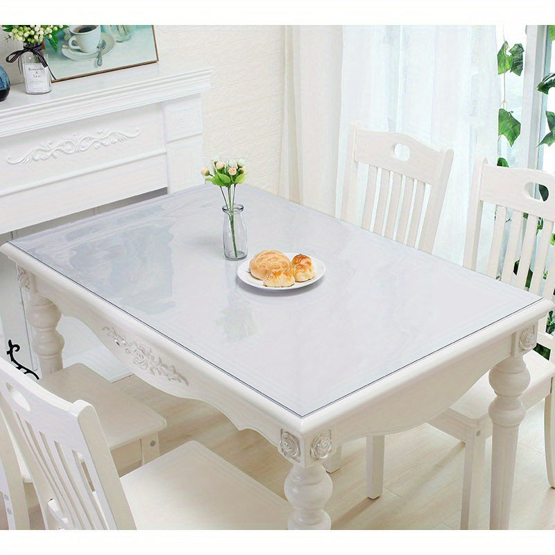 Polyester Square Tablecloth Desk Mat Clear PVC Table Cover
