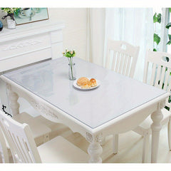 Polyester Square Tablecloth Desk Mat Clear PVC Table Cover
