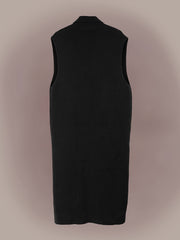 Casual Cardigan Women Solid V Neck Stretch Long Vest