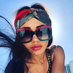Y2K Large Square Sunglasses Beach Club Party UV400