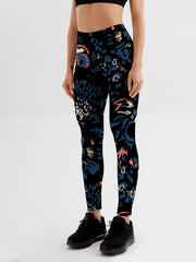 Cat Cartoon Flower Yoga Leggings High Stretch Gym Tight Pants