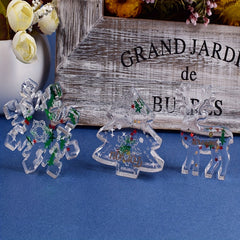 Christmas Pendant Silicone Mold Set Snowflake Elk Reindeer Keychain DIY
