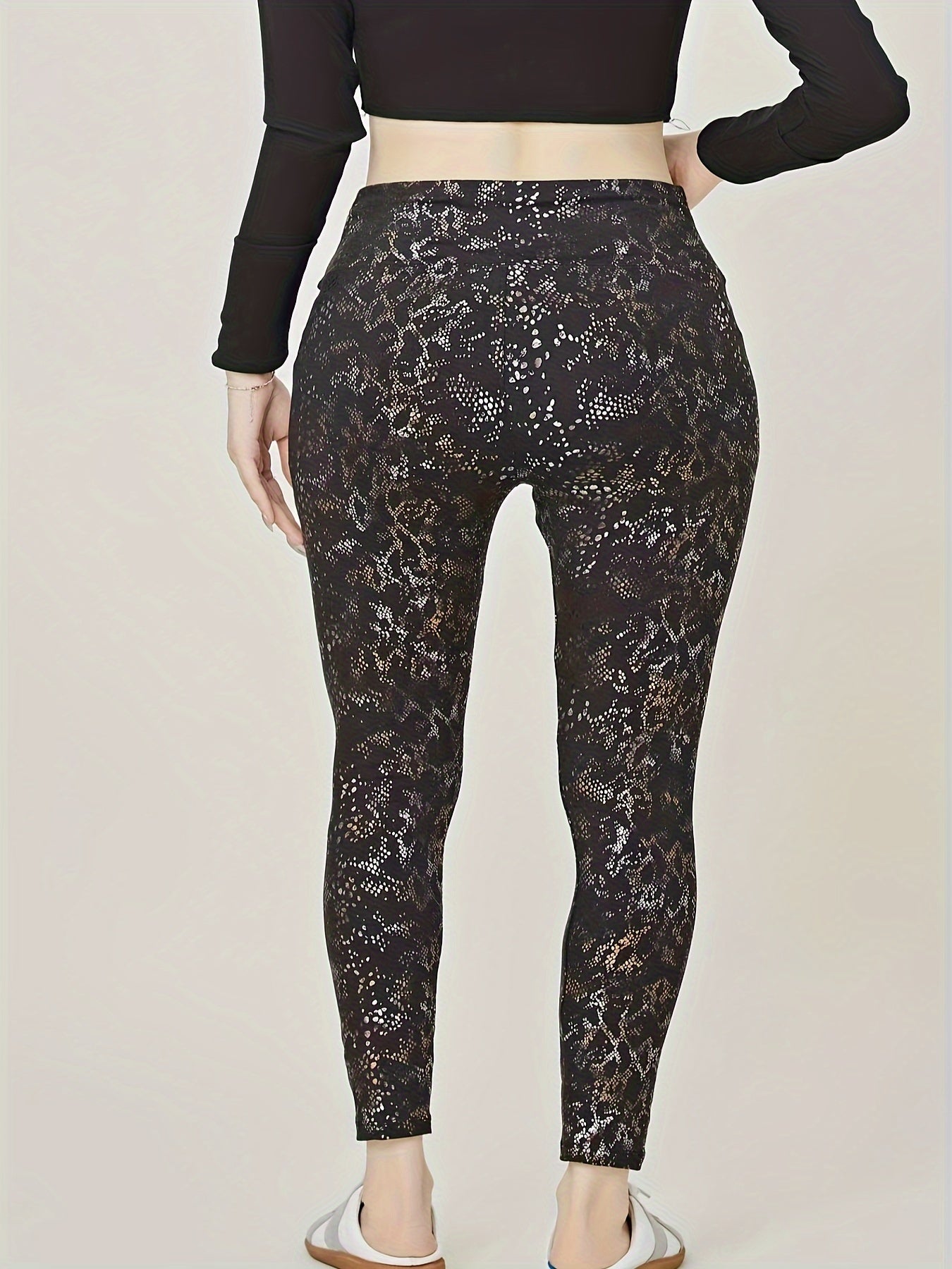 Women's Plus Snack Print High Stretch Leggings