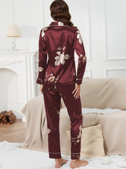 Floral Pajama Set Long Sleeve Top & Pants